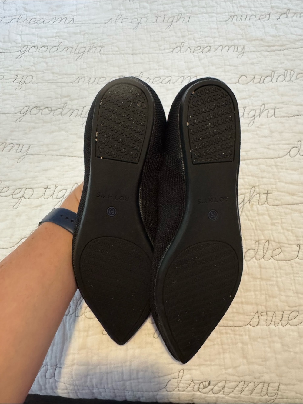 Rothy's The Pointe Black Knit Flats, 8.5 - Picture 5 of 7